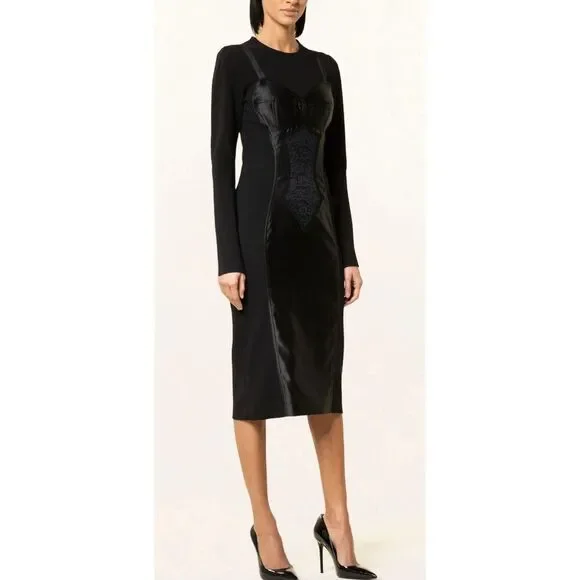 Dolce & Gabbana Black Midi Sheath Dress Made in Italy NWOT Size 36/0 - Picture 3 of 12